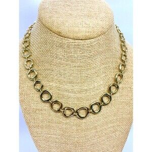 Gold Tone Necklace Chain Link Collar Classic Liz & Co